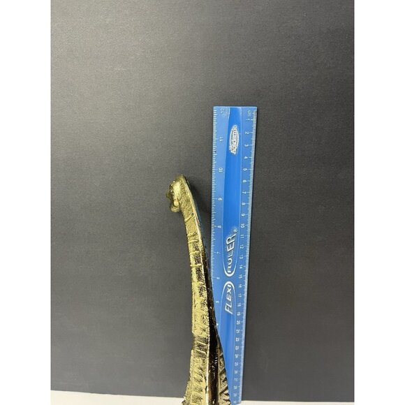 Metal Dinosaur Sculpture Figurine Brachiosaurus 13" X 10" Gold Dino Decor Figure - Picture 4 of 11